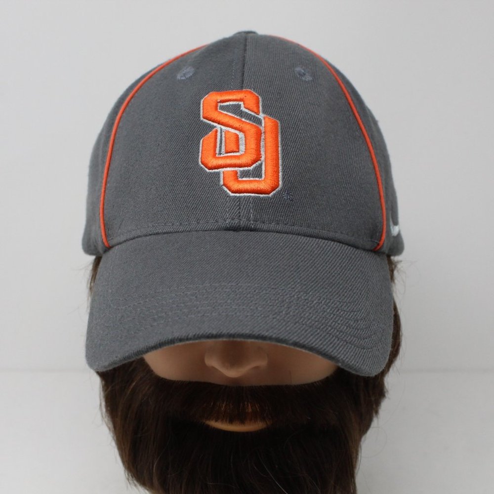 Nike Syracuse Orange Hat Mens OSFM Gray Swoosh Flex‎ Team Wool Blend Stretch Cap